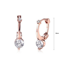 Load image into Gallery viewer, Fashion Elegant Plated Rose Gold Geometric Round Cubic Zirconia Stud Earrings - Glamorousky