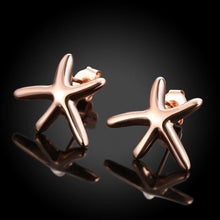 Load image into Gallery viewer, Simple and Fashion Plated Rose Gold Starfish Stud Earrings - Glamorousky