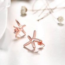 Load image into Gallery viewer, Simple and Fashion Plated Rose Gold Starfish Stud Earrings - Glamorousky