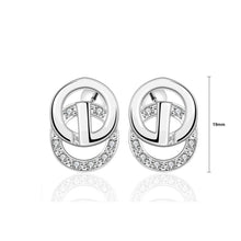 Load image into Gallery viewer, Simple and Fashion Geometric Round Cubic Zircon Stud Earrings - Glamorousky