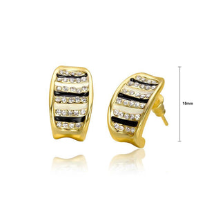 Fashion Simple Plated Gold Geometric Cubic Zirconia Stud Earrings - Glamorousky