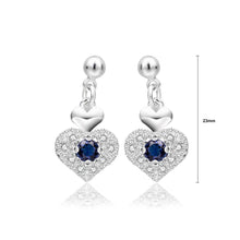 Load image into Gallery viewer, Fashion Romantic Heart Shaped Blue Cubic Zircon Earrings - Glamorousky