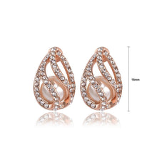 Load image into Gallery viewer, Fashion and Elegant Plated Rose Gold Water Drop-shaped Pearl Earrings with Cubic Zircon - Glamorousky