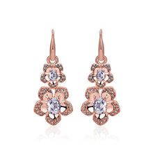 Load image into Gallery viewer, Fashion Elegant Plated Rose Gold Cubic Zirconia Earrings - Glamorousky