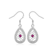 Load image into Gallery viewer, Simple and Fashion Water Drop-shaped Cutout Earrings with Purple Cubic Zircon - Glamorousky