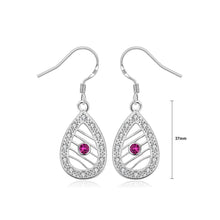Load image into Gallery viewer, Simple and Fashion Water Drop-shaped Cutout Earrings with Purple Cubic Zircon - Glamorousky