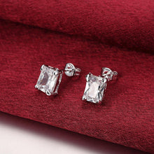 Load image into Gallery viewer, Simple and Fashion Geometric Rectangular Cubic Zircon Stud Earrings - Glamorousky