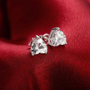 Fashion Romantic Heart Shaped Cubic Zircon Stud Earrings - Glamorousky