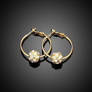 Fashion Elegant Plated Gold Geometric Round Cubic Zircon Earrings - Glamorousky
