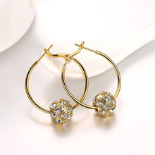 Load image into Gallery viewer, Fashion Elegant Plated Gold Geometric Round Cubic Zircon Earrings - Glamorousky