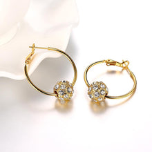 Load image into Gallery viewer, Fashion Elegant Plated Gold Geometric Round Cubic Zircon Earrings - Glamorousky