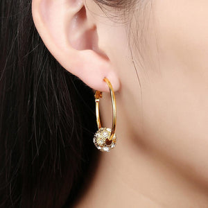 Fashion Elegant Plated Gold Geometric Round Cubic Zircon Earrings - Glamorousky