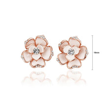 Load image into Gallery viewer, Elegant and Fashion Plated Rose Gold Cubic Zirconia Stud Earrings - Glamorousky