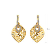Load image into Gallery viewer, Fashion Simple Plated Gold Hollow Water Drop Shaped Cubic Zircon Earrings - Glamorousky