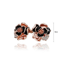 Load image into Gallery viewer, Fashion Elegant Plated Rose Gold Rose Cubic Zirconia Stud Earrings - Glamorousky