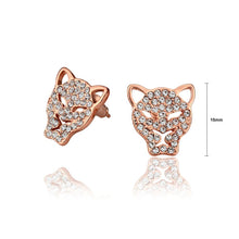 Load image into Gallery viewer, Fashion Brilliant Plated Rose Gold Cheetah Stud Earrings - Glamorousky