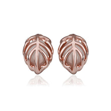 Load image into Gallery viewer, Fashion Simple Plated Rose Gold Hollow Leaf Opal Stud Earrings - Glamorousky