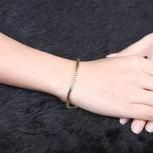 Load image into Gallery viewer, Fashion Simple Plated Gold Geometric Check Bracelet - Glamorousky