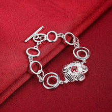 Load image into Gallery viewer, Fashion Elegant Round Flower Red Cubic Zircon Bracelet - Glamorousky