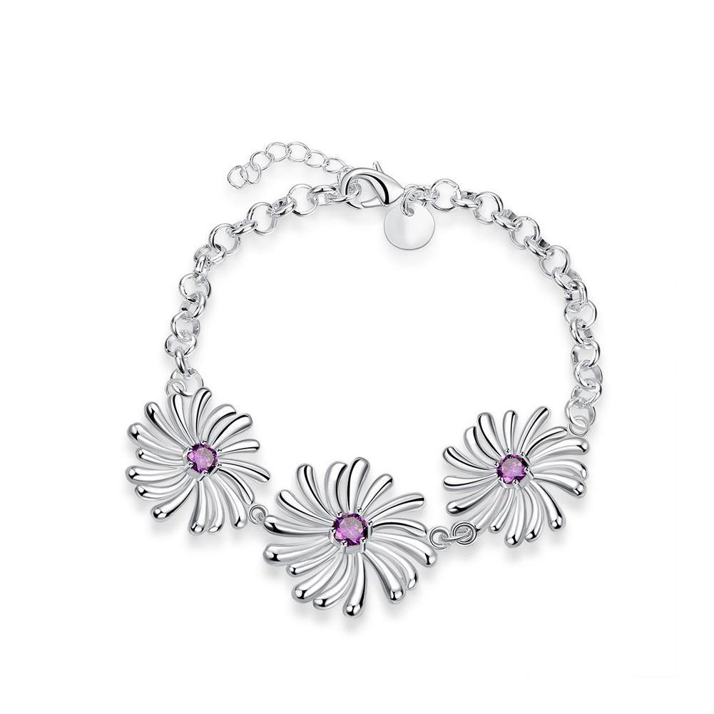Fashion Elegant Flower Purple Cubic Zircon Bracelet - Glamorousky