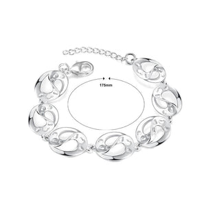 Simple and Fashion Geometric Hollow Heart Oval Bracelet - Glamorousky