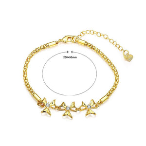 Simple Fashion Plated Gold Flower Cubic Zircon Bracelet - Glamorousky