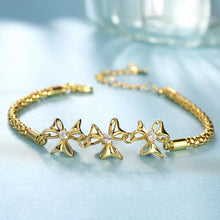 Load image into Gallery viewer, Simple Fashion Plated Gold Flower Cubic Zircon Bracelet - Glamorousky