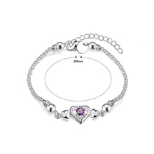 Load image into Gallery viewer, Fashion Romantic Heart Shaped Purple Cubic Zircon Bracelet - Glamorousky