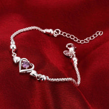 Load image into Gallery viewer, Fashion Romantic Heart Shaped Purple Cubic Zircon Bracelet - Glamorousky
