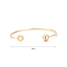 Load image into Gallery viewer, Simple and Fashion Plated Gold Champagne Cubic Zircon Open Bangle - Glamorousky