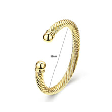 Load image into Gallery viewer, Fashion Pop Plated Gold Geometric Textured Bangle - Glamorousky