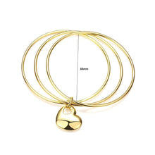 Load image into Gallery viewer, Fashion Simple Plated Gold Heart-shaped Three-layer Bangle - Glamorousky