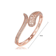 Load image into Gallery viewer, Fashion Elegant Plated Rose Gold Hollow Pattern Cubic Zircon Bangle - Glamorousky