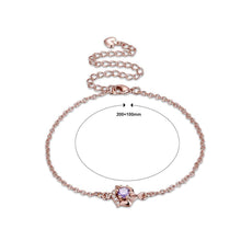 Load image into Gallery viewer, Simple and Fashion Plated Rose Gold Geometric Purple Cubic Zircon Anklet - Glamorousky