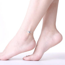 Load image into Gallery viewer, Simple and Fashion Geometric Blue Cubic Zircon Anklet - Glamorousky