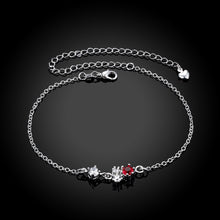 Load image into Gallery viewer, Simple and Fashion Geometric Round Red Cubic Zircon Anklet