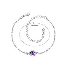 Load image into Gallery viewer, Simple and Fashion Pattern Purple Cubic Zircon Anklet
