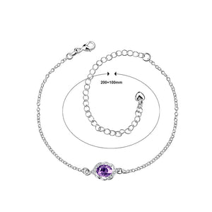 Simple and Fashion Pattern Purple Cubic Zircon Anklet