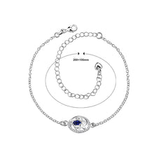 Load image into Gallery viewer, Fashion Elegant Geometric Hollow Pattern Blue Cubic Zircon Anklet