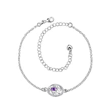 Load image into Gallery viewer, Fashion Elegant Geometric Hollow Pattern Purple Cubic Zircon Anklet