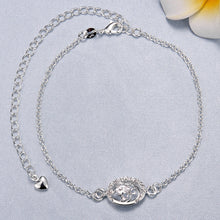 Load image into Gallery viewer, Fashion Elegant Geometric Hollow Pattern White Cubic Zircon Anklet