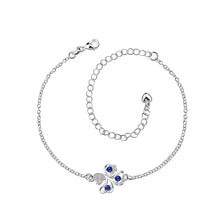 Load image into Gallery viewer, Fashion Lucky Four-leafed Clover Blue Cubic Zircon Anklet