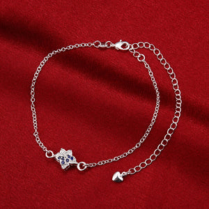 Fashion Simple Star Blue Cubic Zircon Anklet