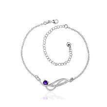 Load image into Gallery viewer, Simple Fashion Geometric Purple Cubic Zirconia Anklet