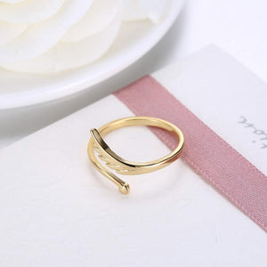 Simple and Fashion Plated Gold Wings Adjustable Ring - Glamorousky