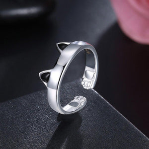 Simple Cute Cat Opening Adjustable Ring - Glamorousky