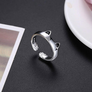 Simple Cute Cat Opening Adjustable Ring - Glamorousky