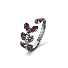 Load image into Gallery viewer, Elegant and Fashion Leaf Red Cubic Zircon Adjustable Ring - Glamorousky