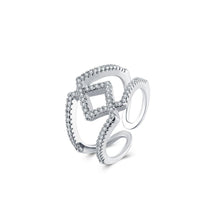 Load image into Gallery viewer, Simple and Fashion Geometric Cubic Zircon Adjustable Ring - Glamorousky