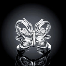 Load image into Gallery viewer, Elegant Butterfly Cubic Zircon Adjustable Split Ring - Glamorousky